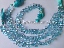 Sky Blue Topaz Faceted Heart Shape Beads